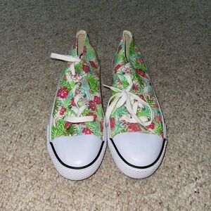 Airwalk Floral Green and Pink Floral Sneakers